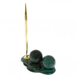 Композиция &amp;quot;Два шара&amp;quot; из шабровского змеевика с ручкой