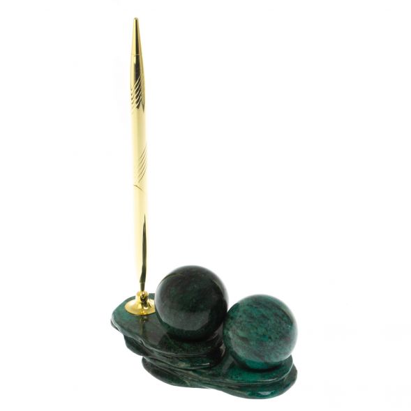 Композиция &amp;quot;Два шара&amp;quot; из шабровского змеевика с ручкой 128801