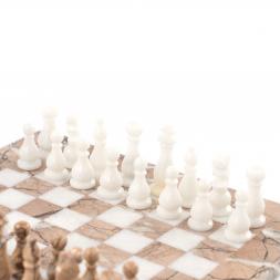 Шахматы из камня &amp;quot;Виктория&amp;quot; оникс, мрамор 25х25 см