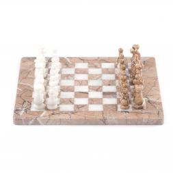 Шахматы из камня &amp;quot;Виктория&amp;quot; оникс, мрамор 25х25 см