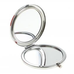 Зеркало круглое из камня офит цвет серебро