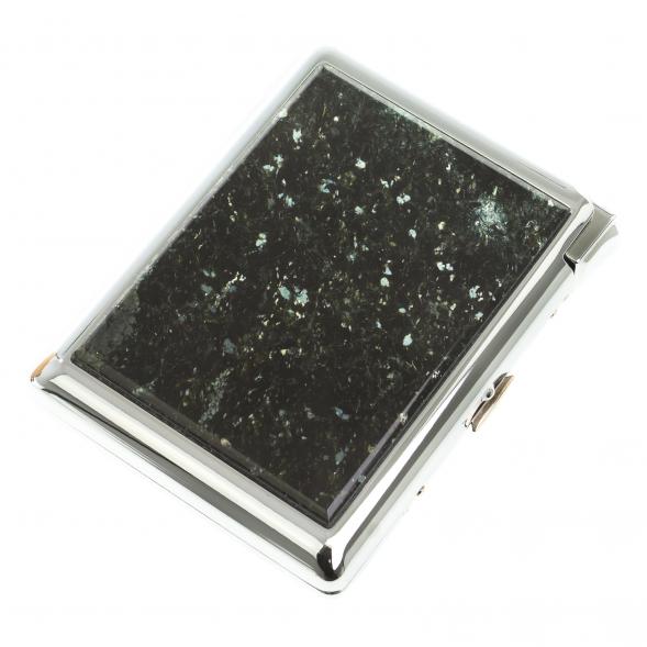 Портсигар на 20 сигарет с зажигалкой камень мусковит 123414