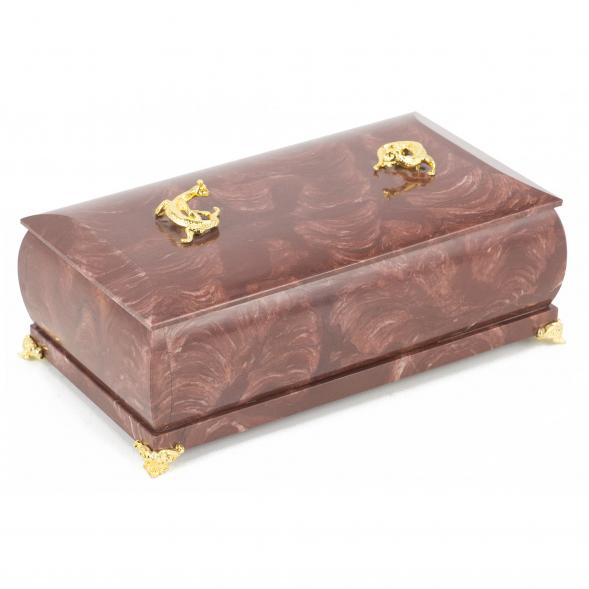 Шкатулка &amp;quot;Дуэт&amp;quot; камень лемезит 19х10х7 см 118940