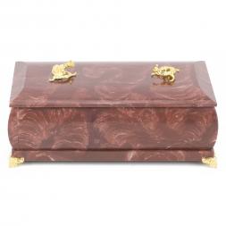 Шкатулка &amp;quot;Дуэт&amp;quot; камень лемезит 19х10х7 см