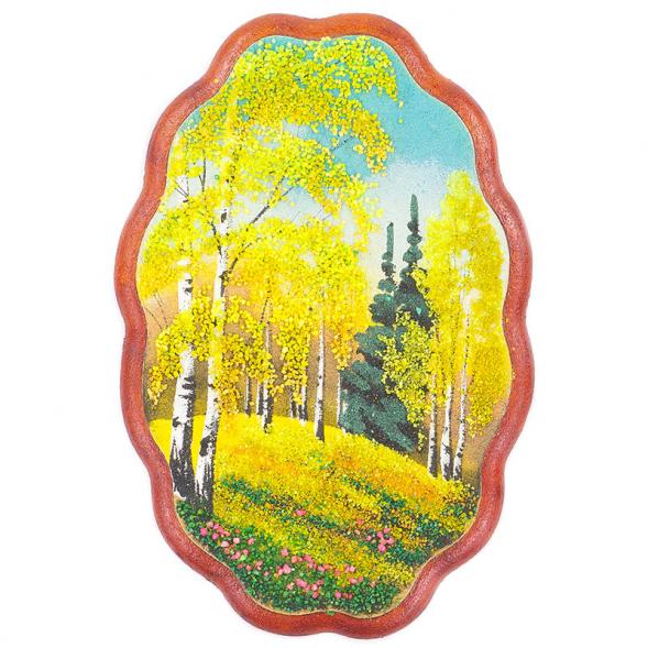 Панно овальное &amp;quot;Осень&amp;quot; 19х12,5 см каменная крошка 120143