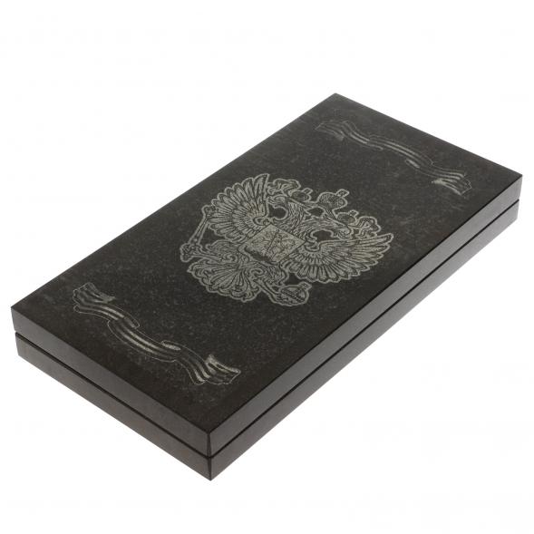 Нарды каменные &amp;quot;Герб РФ&amp;quot; из габбро-диабаза 129799