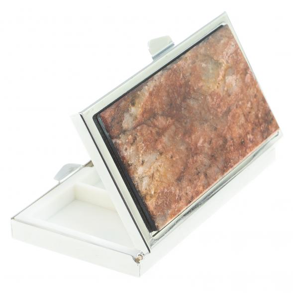 Таблетница на 3 отделения камень авантюрин цвет серебро 122445