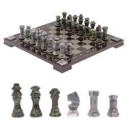 Шахматы с гравировкой &amp;quot;Турнирные&amp;quot; доска 36х36 см мрамор, змеевик