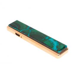 Электронная зажигалка USB камень малахит с хризоколлой