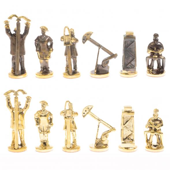 Шахматы подарочные &amp;quot;Нефтяники&amp;quot; 44х44 см серый мрамор 127411