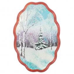 Панно овальное &amp;quot;Зима&amp;quot; 19х12,5 см каменная крошка