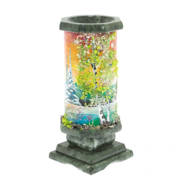 Ваза &amp;quot;Весна&amp;quot; из змеевика 8х8х17,5 см 129333