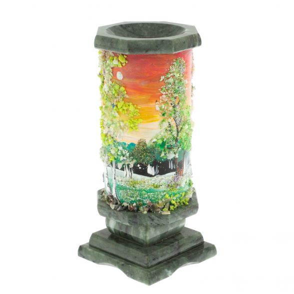 Ваза &amp;quot;Весна&amp;quot; из змеевика 8х8х17,5 см 129333