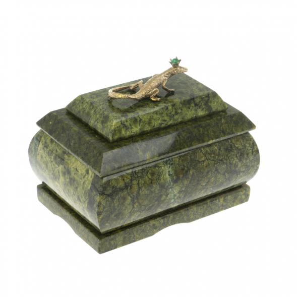 Шкатулка прямоугольная я ящерицей 10х7х8 см 129456