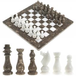 Шахматы сувенирные &amp;quot;Битва&amp;quot; камень мрамор ракушечник 25х25 см