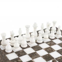 Шахматы сувенирные &amp;quot;Битва&amp;quot; камень мрамор ракушечник 25х25 см