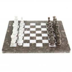 Шахматы сувенирные &amp;quot;Битва&amp;quot; камень мрамор ракушечник 25х25 см