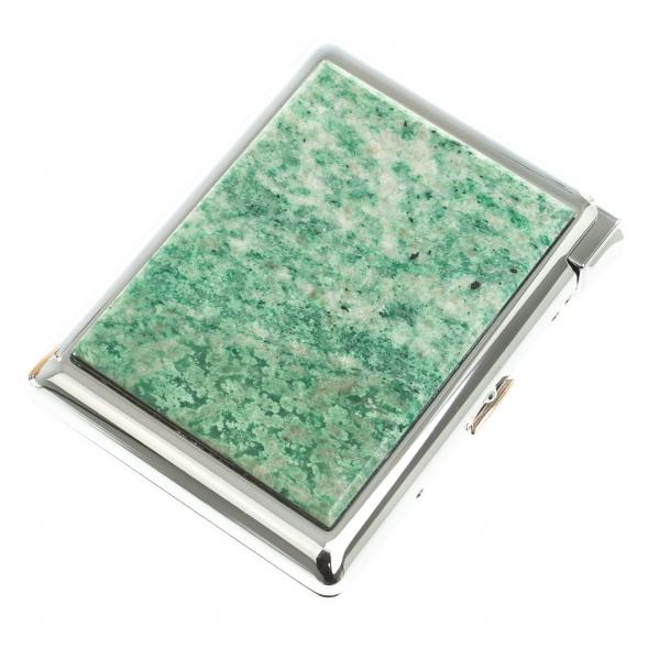 Портсигар на 20 сигарет с зажигалкой камень лиственит 123416