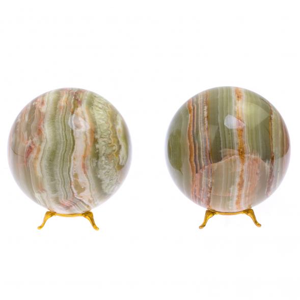 Шар из оникса зелено-коричневый 12,5 см (5) 125652