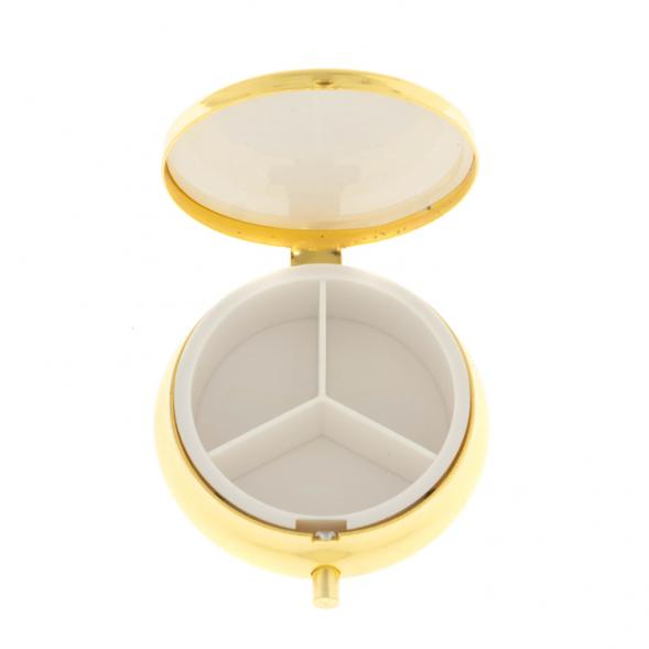 Таблетница на 3 отсека камень амазонит дымчатый кварц цвет золото 127811