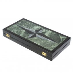 Каменные нарды &amp;quot;Звезда&amp;quot; серый мрамор гранит