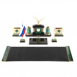 Письменный прибор &amp;quot;Орел&amp;quot; из малахита 7 предметов