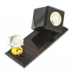 Мини-набор "Куб" с глобусом камень обсидиан