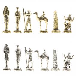 Шахматы "Древний Египет" доска 32х32 см мрамор змеевик