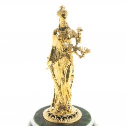 Статуэтка из бронзы &amp;quot;Фемида&amp;quot; на подставке из змеевика