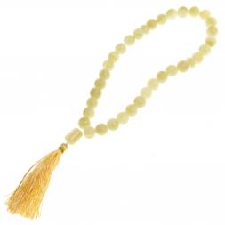 Четки из зеленого оникса 35 бусин круглые с кисточкой