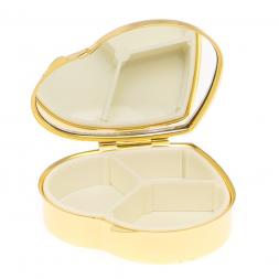 Таблетница &amp;quot;Сердце&amp;quot; на 3 отделения камень серафинит цвет золото