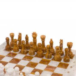 Шахматы из оникса "Европейские" доска 37х37 см
