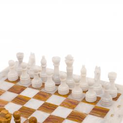 Шахматы из оникса "Европейские" доска 37х37 см