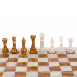 Шахматы из оникса "Европейские" доска 37х37 см