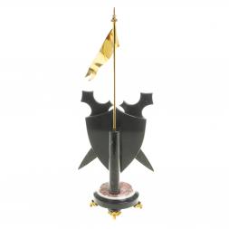 Часы &amp;quot;Щит с флагом&amp;quot; змеевик мрамор креноид