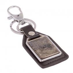 Брелок для ключей с накладкой из камня борнит