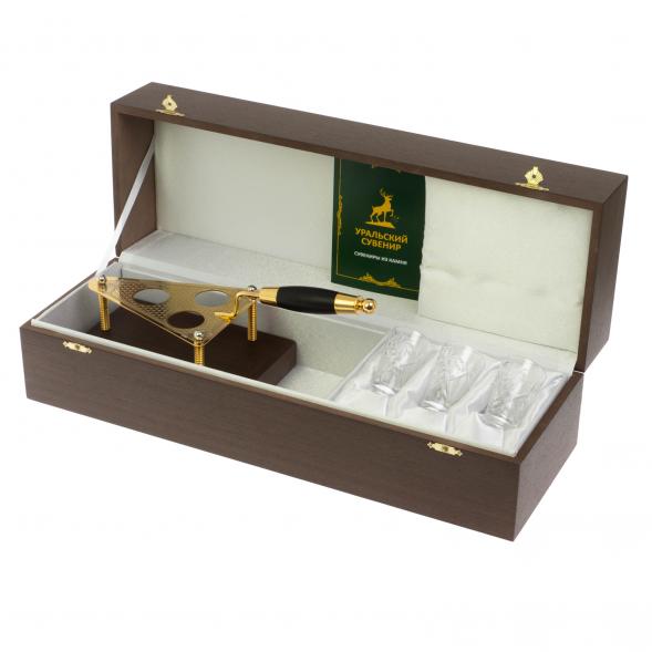 Водочный набор &amp;quot;Строительный мастерок&amp;quot; с тремя стопками Златоуст 128881