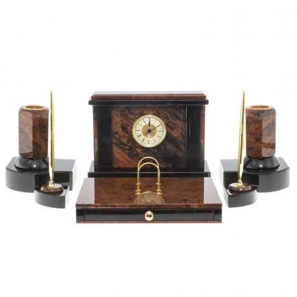 Письменный набор &amp;quot;Королевский&amp;quot; из обсидиана 122339