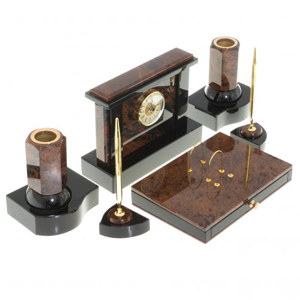 Письменный набор &amp;quot;Королевский&amp;quot; из обсидиана 122339