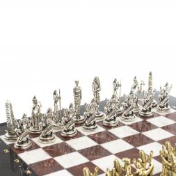 Шахматы "Древний Египет" доска 32х32 см мрамор лемезит