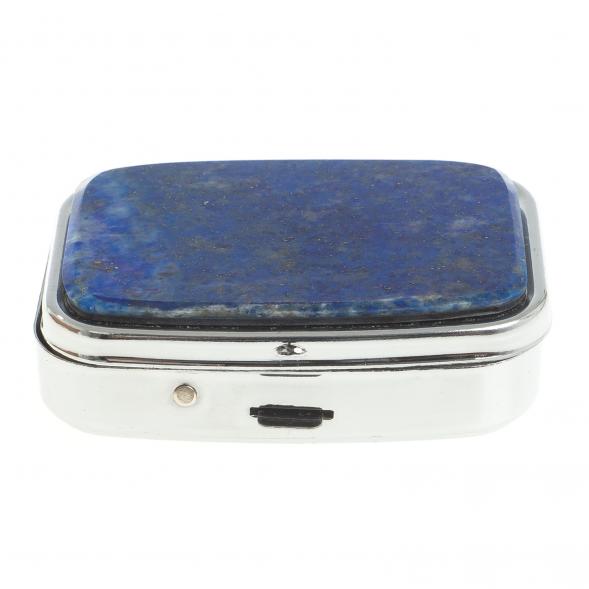 Таблетница на 2 отделения камень лазурит цвет серебро 122762