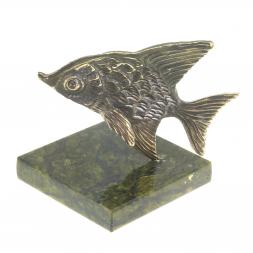 Статуэтка из бронзы &amp;quot;Скалярия&amp;quot; на подставке змеевик