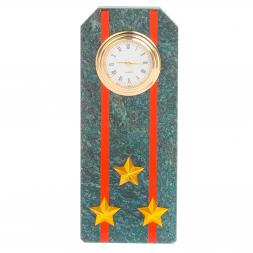 Подарочные часы "Погон Полковник ВС" камень змеевик