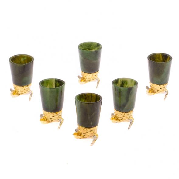 Стопки перевертыши &amp;quot;Осетры&amp;quot; 6 шт нефрит бронза Златоуст 125338