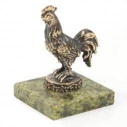 Статуэтка из бронзы на подставке из змеевика &amp;quot;Петух&amp;quot;