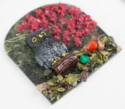 Магнит "Филин на ветке" змеевик