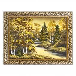 Картина "Осенняя ночь" багет 36х46 см, каменная крошка