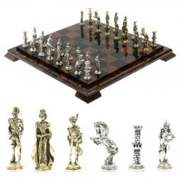 Шахматы &amp;quot;Отечественная война&amp;quot; доска 40х40 см из обсидиана