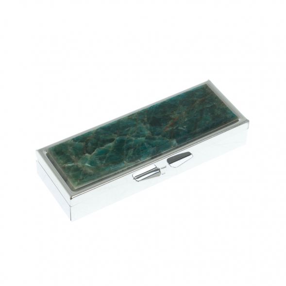 Таблетница на 3 отделения зеленый апатит цвет серебро 129101