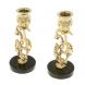 Набор подсвечников 2 шт из бронзы на подставке из змеевика 129409